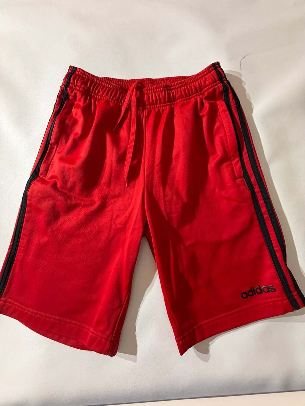 Adidas Primegreen Red 3-Stripes Fleece Athletic Sweat Shorts Mens Small